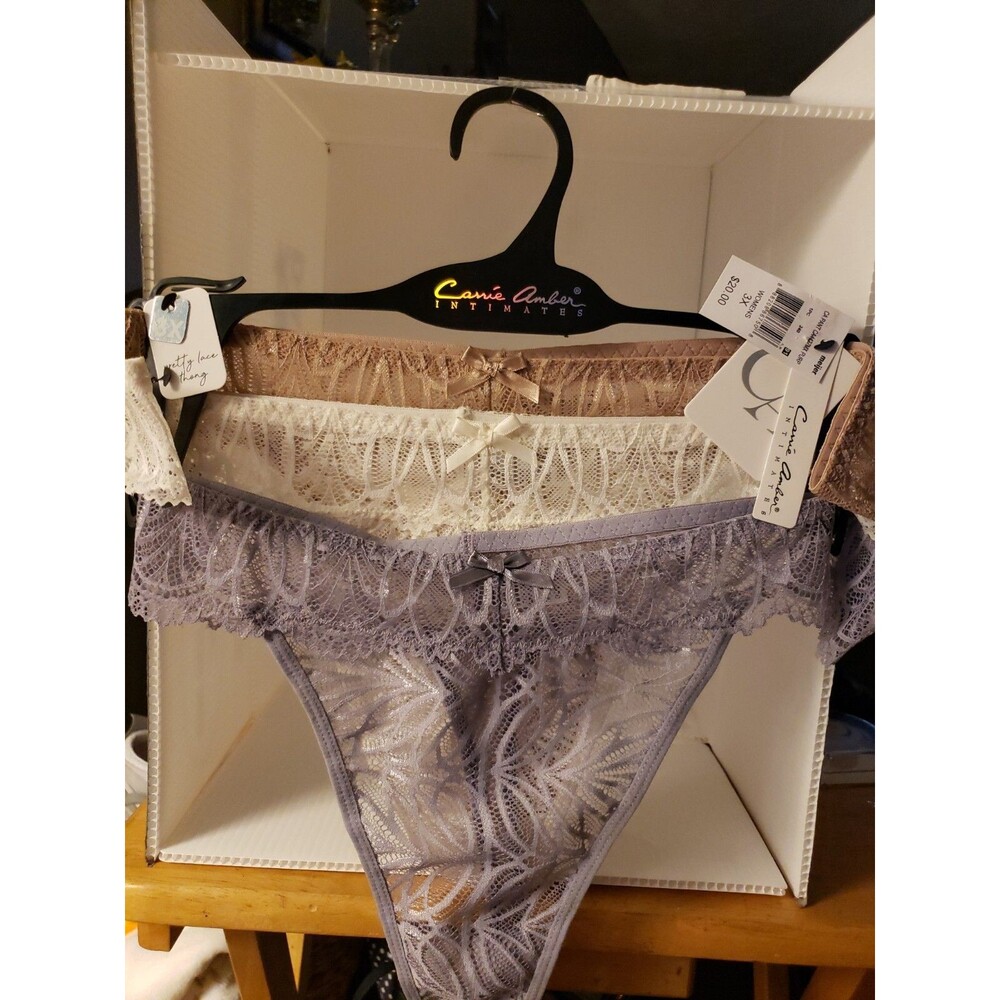 Carrie Amber Intimates  (3 Pack) Thong's Size 3X   NEW WITH TAGS